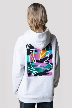 Abstract Flower Hoodie | Light grey melange