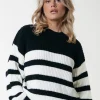 Alba Stripe Knit | Black/white