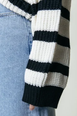 Alba Stripe Knit | Black/white