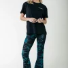 Animal Mesh Flare Pants | Storm green