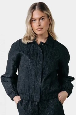 Bente Zebra Jacquard Jacket | Black