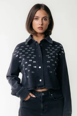 Billie Denim Blouse | Dark grey denim