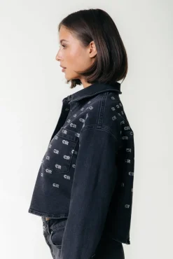 Billie Denim Blouse | Dark grey denim