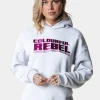 Bold Embro Logo Hoodie | Light grey melange