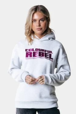 Bold Embro Logo Hoodie | Light grey melange