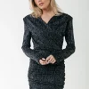Bryssa Lurex Dress | Metallic silver