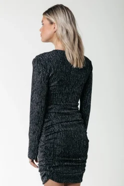 Bryssa Lurex Dress | Metallic silver