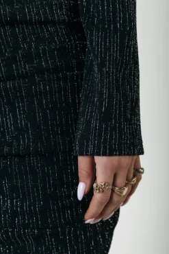 Bryssa Lurex Dress | Metallic silver