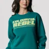 Colourful Rebel Puff Logo Sweat | Shady Green