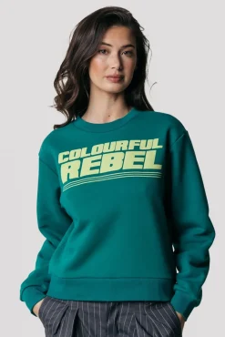 Colourful Rebel Puff Logo Sweat | Shady Green
