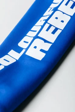 Colourful Rebel Sleeve Logo Hoodie | Deep blue