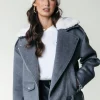 Elea Wool Biker Jacket | Medium grey melange