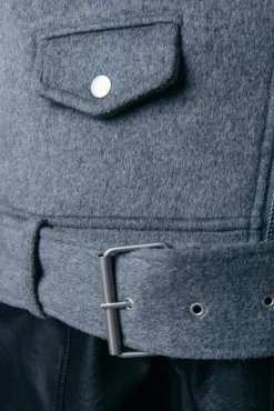 Elea Wool Biker Jacket | Medium grey melange