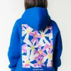 Flower Square Hoodie | Blue