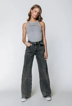 Gaias High Rise Denim | Dark grey denim