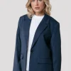 Gemma Pinstripe Blazer | Dark blue