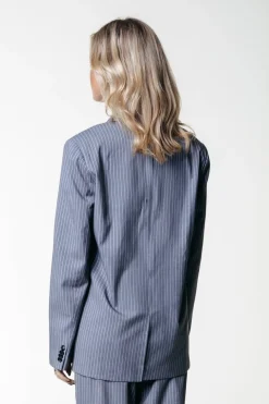 Gemma Pinstripe Blazer | Dark grey