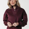 Ilena Zipped Sweat | Port Red