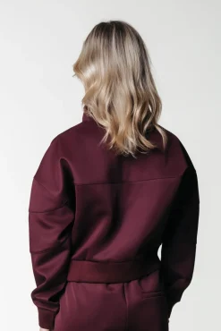Ilena Zipped Sweat | Port Red