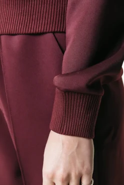 Ilena Zipped Sweat | Port Red