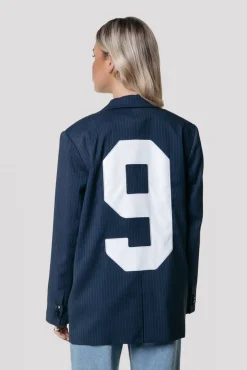 Jesra Stripe Blazer | Dark blue