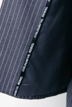 Jesra Stripe Blazer | Dark grey