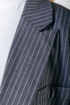 Jesra Stripe Blazer | Dark grey