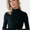 Jewel Structure Velvet Top | Black