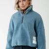 Jills Teddy Zip Sweat | Mineral blue
