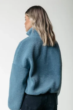 Jills Teddy Zip Sweat | Mineral blue