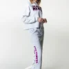 Joelle Logo Jogger Pants | Light grey melange
