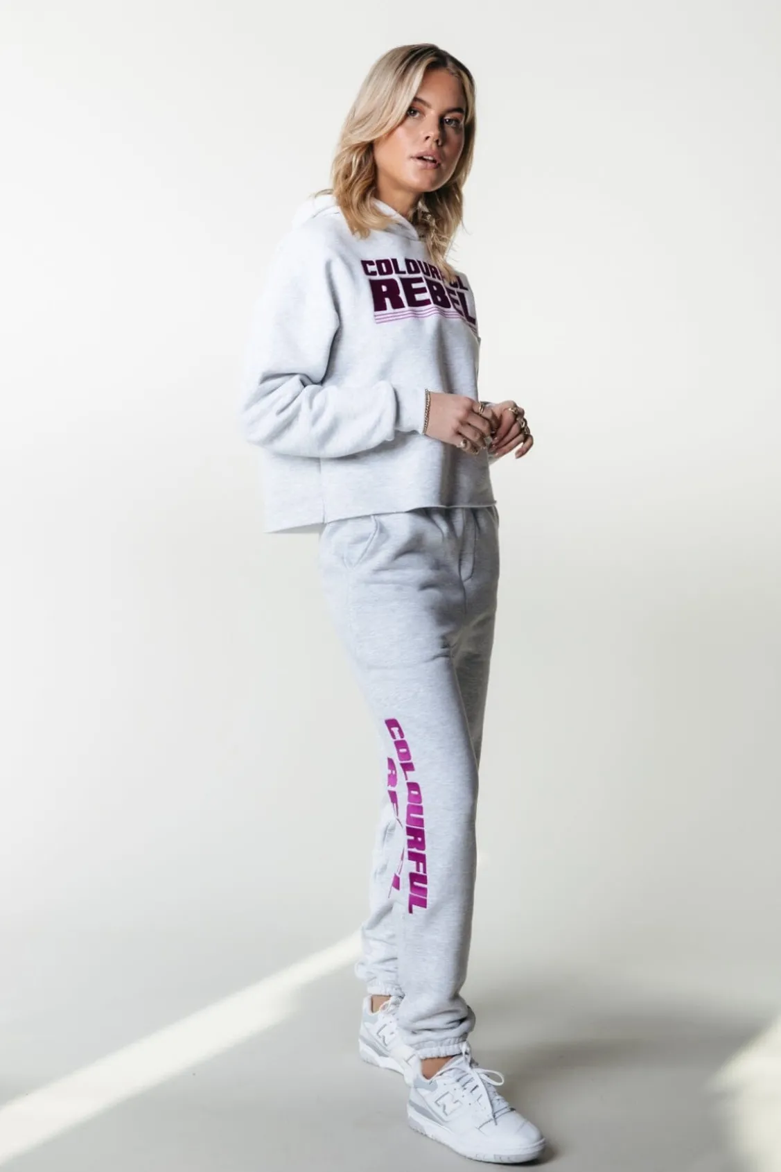 Joelle Logo Jogger Pants | Light grey melange