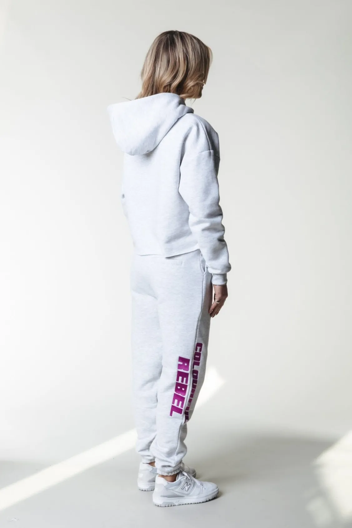 Joelle Logo Jogger Pants | Light grey melange