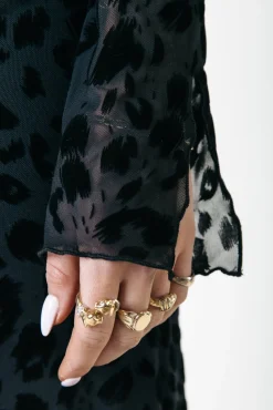 Maude Leopard Maxi Dress | Black
