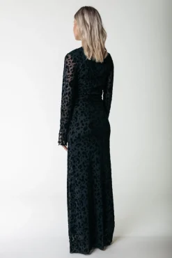 Maude Leopard Maxi Dress | Black