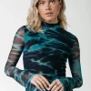 Neyo Animal Mesh Top | Storm green
