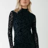 Neyo Leopard Flock Mesh Top | Black