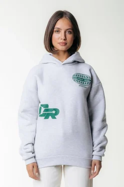 Racer Logo Hoodie | Light grey melange