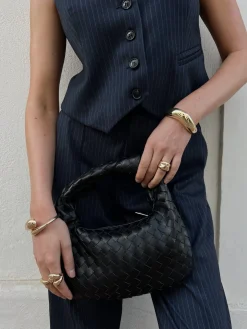 Rus Pinstripe Straight Pants | Dark blue