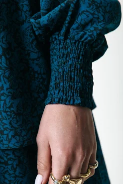 Sacha Floral Ruffle Dress | Deep Teal