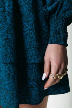 Sacha Floral Ruffle Dress | Deep Teal