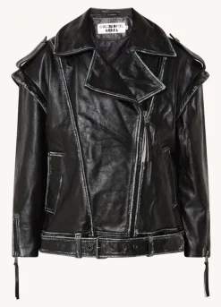 Saige Leather Biker Jacket | Black