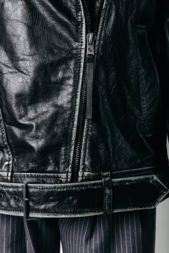Saige Leather Biker Jacket | Black