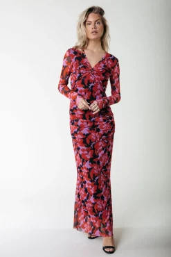 Sariah Mesh Maxi Dress | Scarlet Red