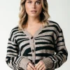 Shara Zebra Knitted Cardigan | Brown