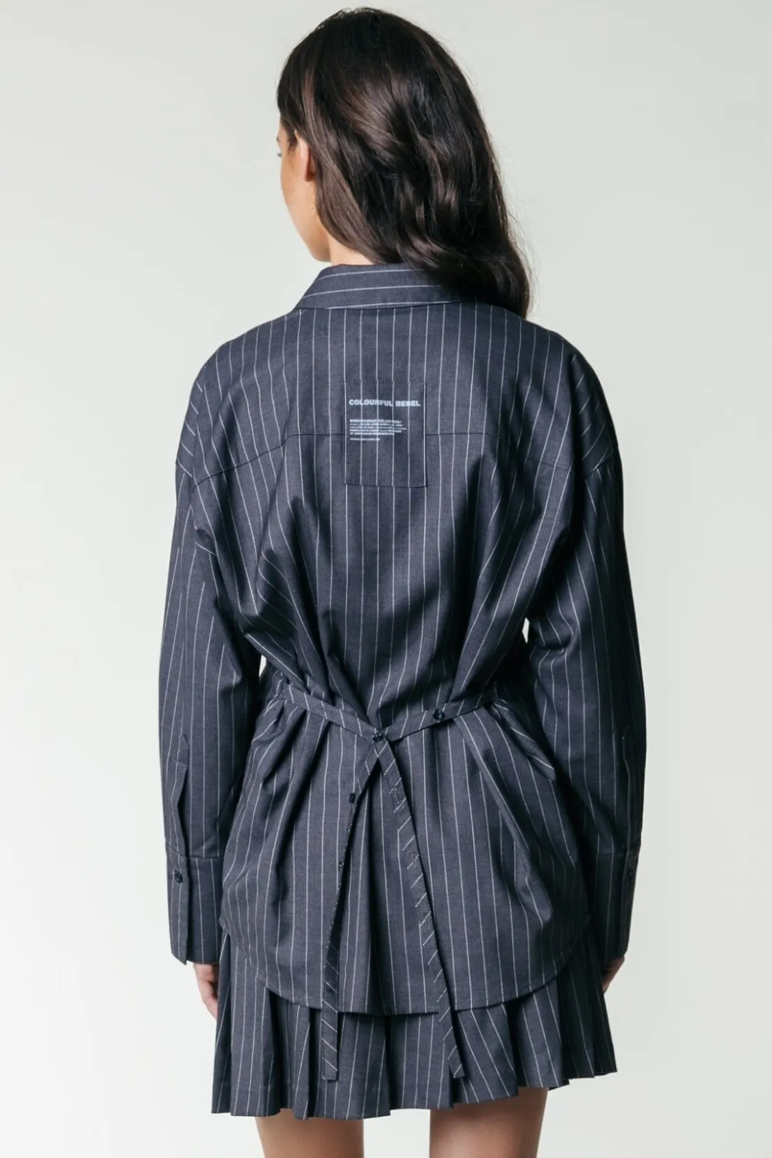 Talia Pinstripe Blouse | Dark Anthracite