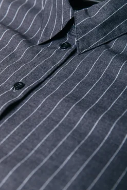 Talia Pinstripe Blouse | Dark Anthracite