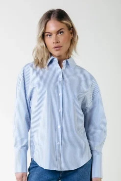 Talia Stripe Blouse | Blue