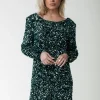 Tina Sequins Dress | Scarab green