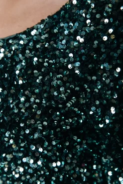 Tina Sequins Dress | Scarab green